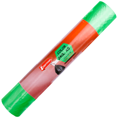Saci menajeri 240L colectare selectiva verzi, 5 buc, Okerman